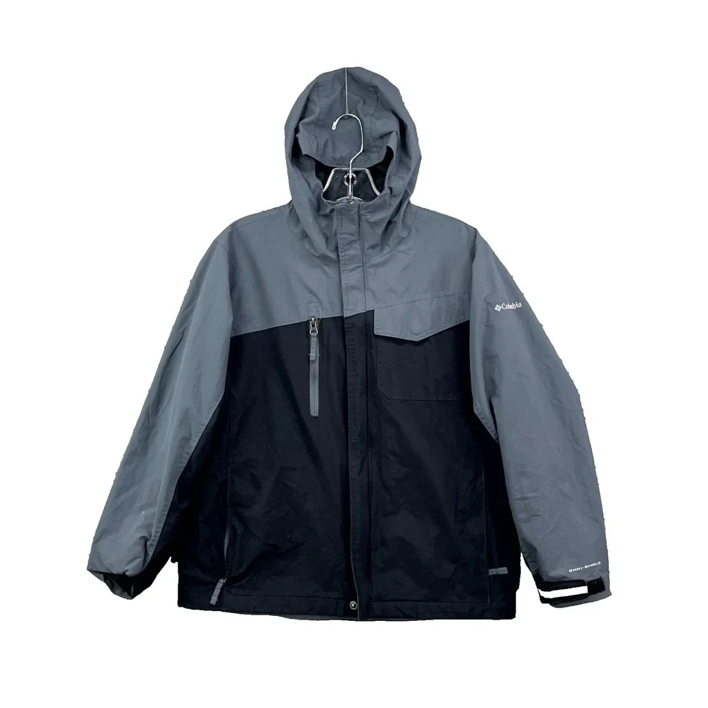 Columbia Sportswear Interchange Jacket‎ Boys 14/16 Black Gray Gorpcore Outdoor
